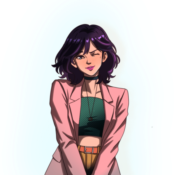 Ilustración 20260925 2-4 Personaje de cabello morado con color, iluminación y sombras